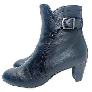AGL Attilio Giusti Leombruni Himena Black Leather Ankle Boot Booties Size 8.5